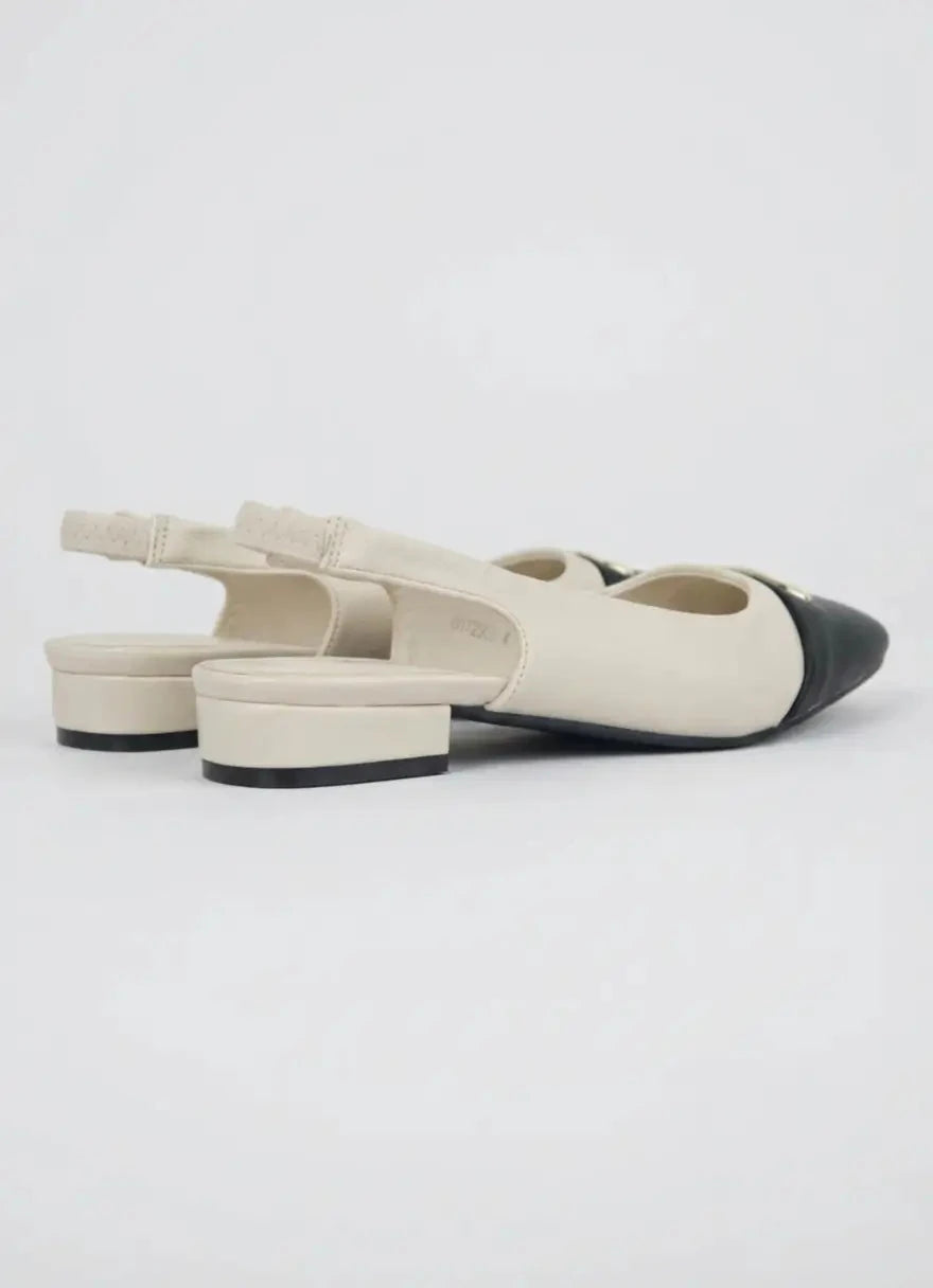 Polo Toe Cap OffWhite Slingback - Subwear