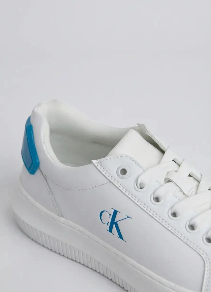 Calvin Klein Chunky Cupsole RU Patch White Leather Sneaker - Subwear