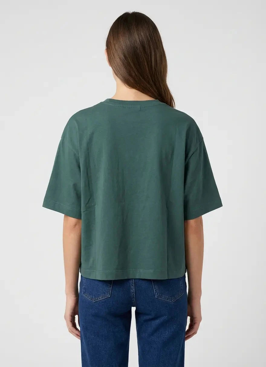 Replay Gold Trim Centre Logo Bottle Green T-Shirt - Subwear