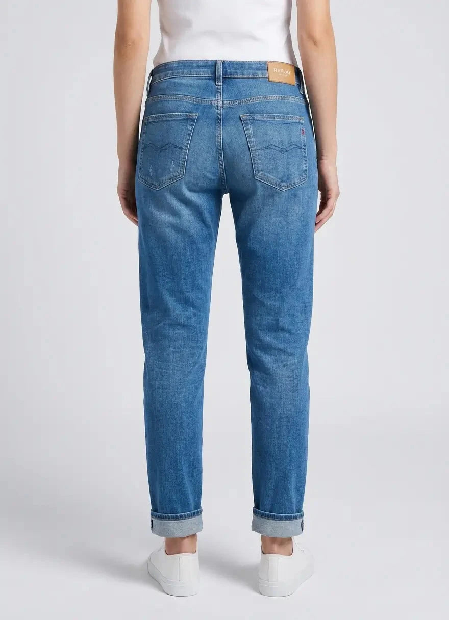 Replay Ladies Marty Boyfriend Ripped Jeans - Subwear