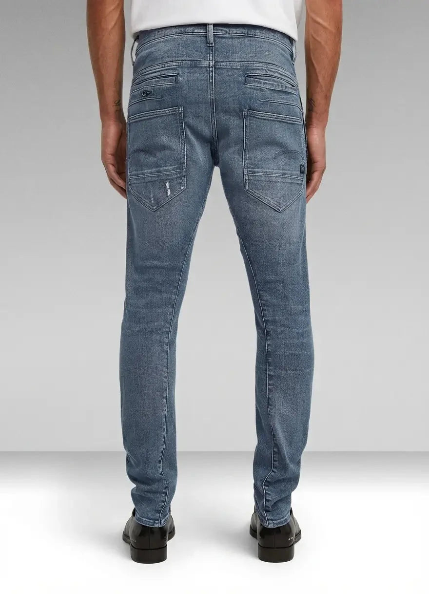 G-Star RAW D-Staq Faded Blue Pebble Restored 3D Slim Jeans - Subwear
