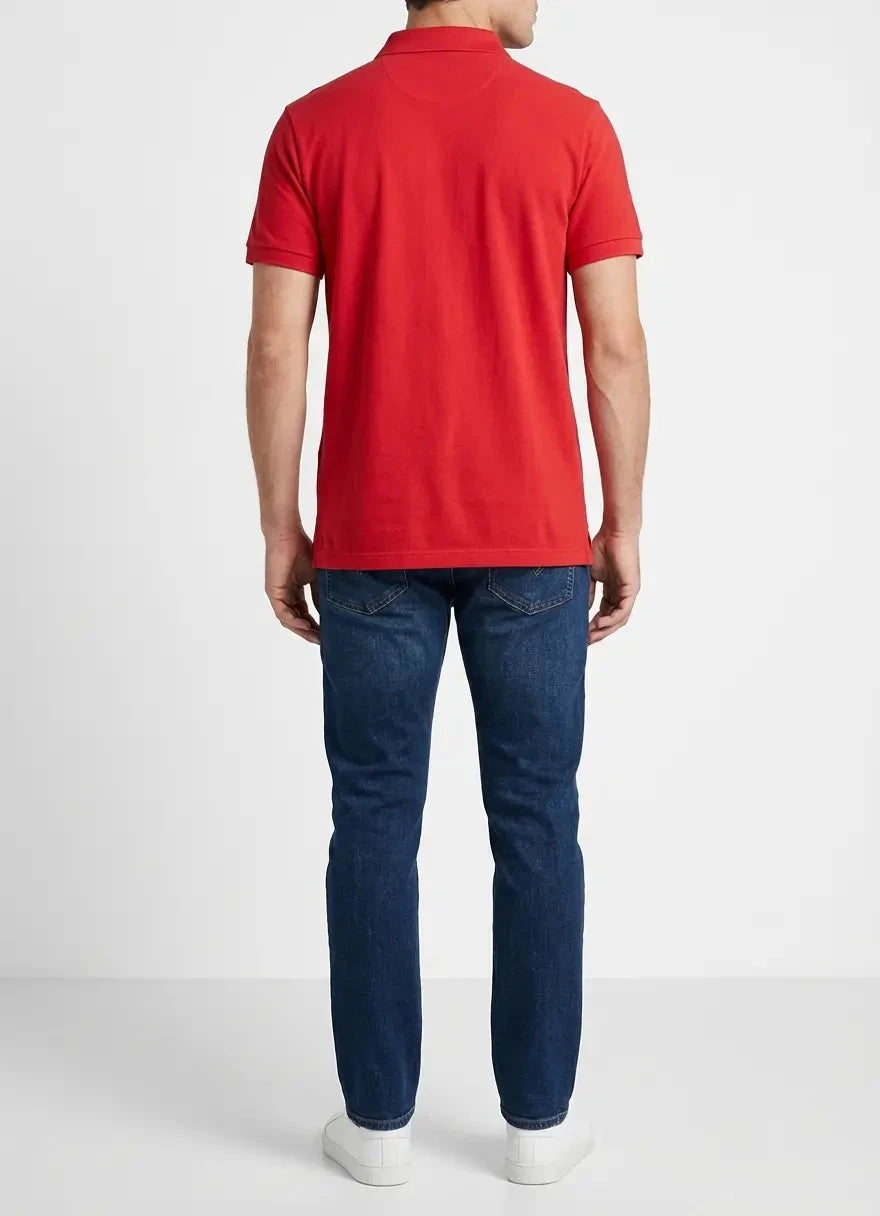 Replay Cotton Embroidery Imperial Red Polo Shirt - Subwear