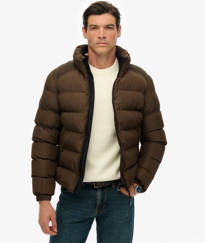 Superdry Sports Puffer Slate Brown Jacket - Subwear