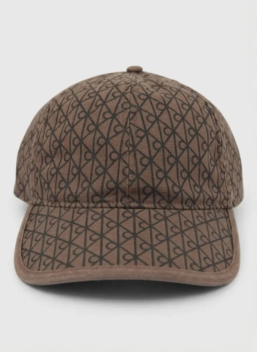 Calvin Klein Emblem Print Brown Leather Patch Cap - Subwear