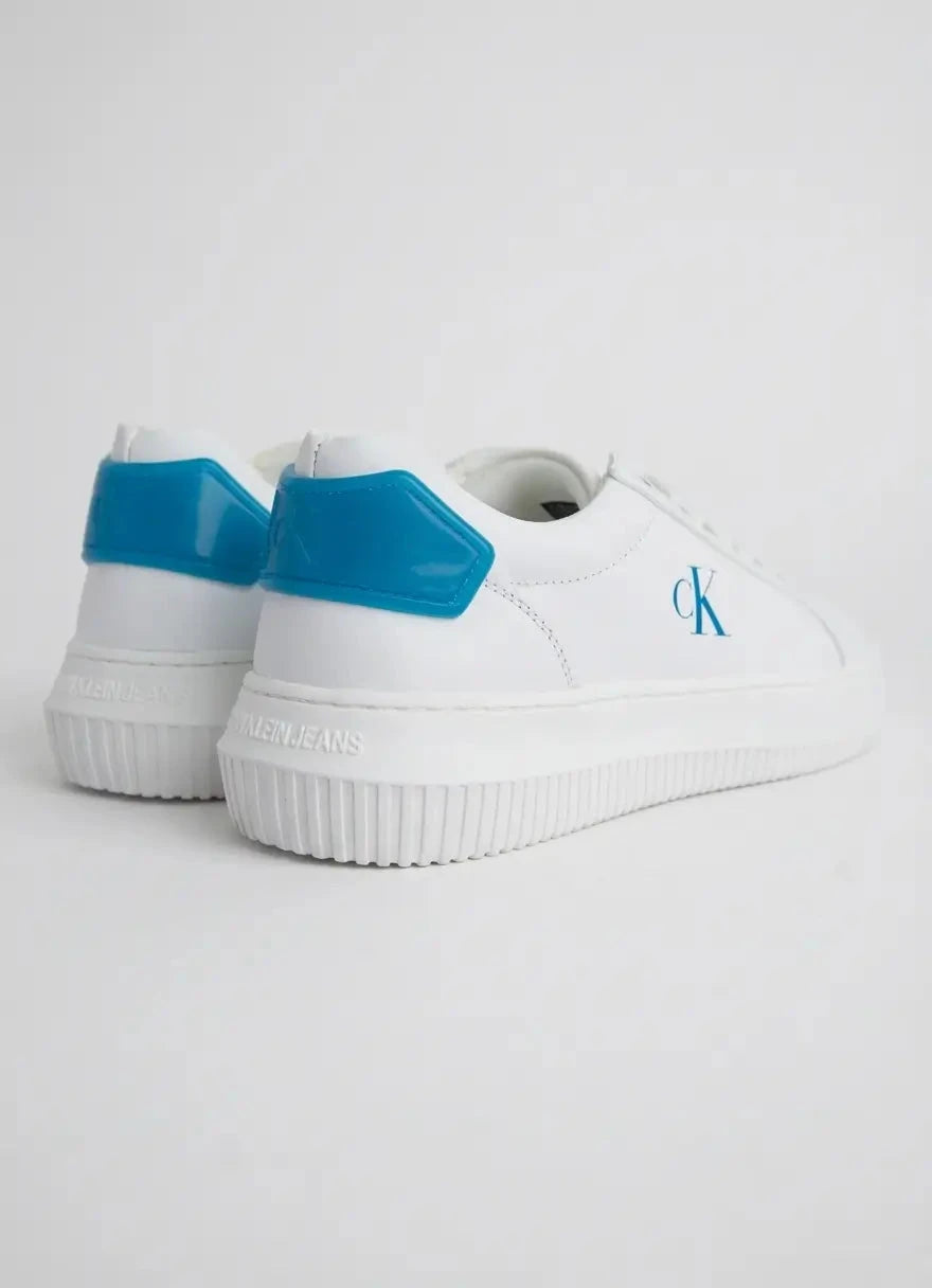 Calvin Klein Chunky Cupsole RU Patch White Leather Sneaker - Subwear