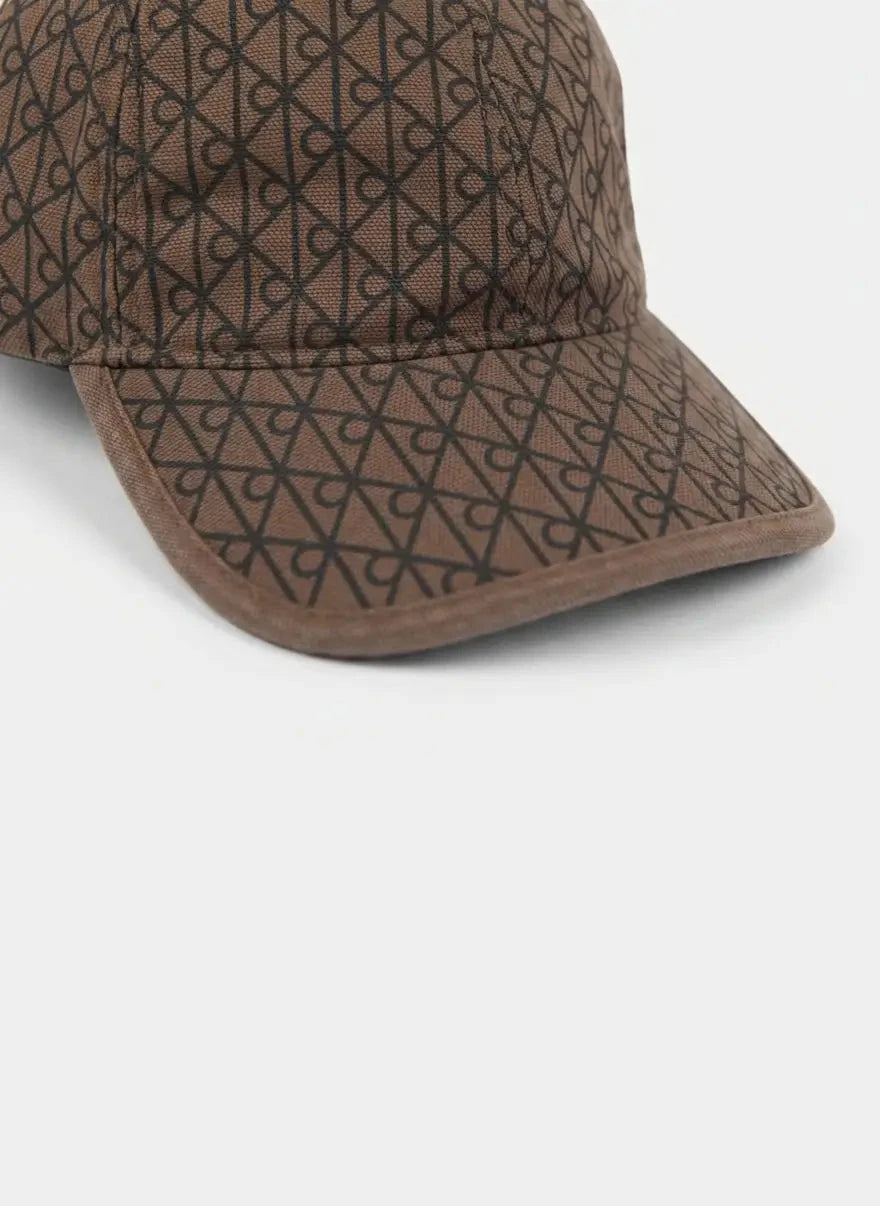 Calvin Klein Emblem Print Brown Leather Patch Cap - Subwear