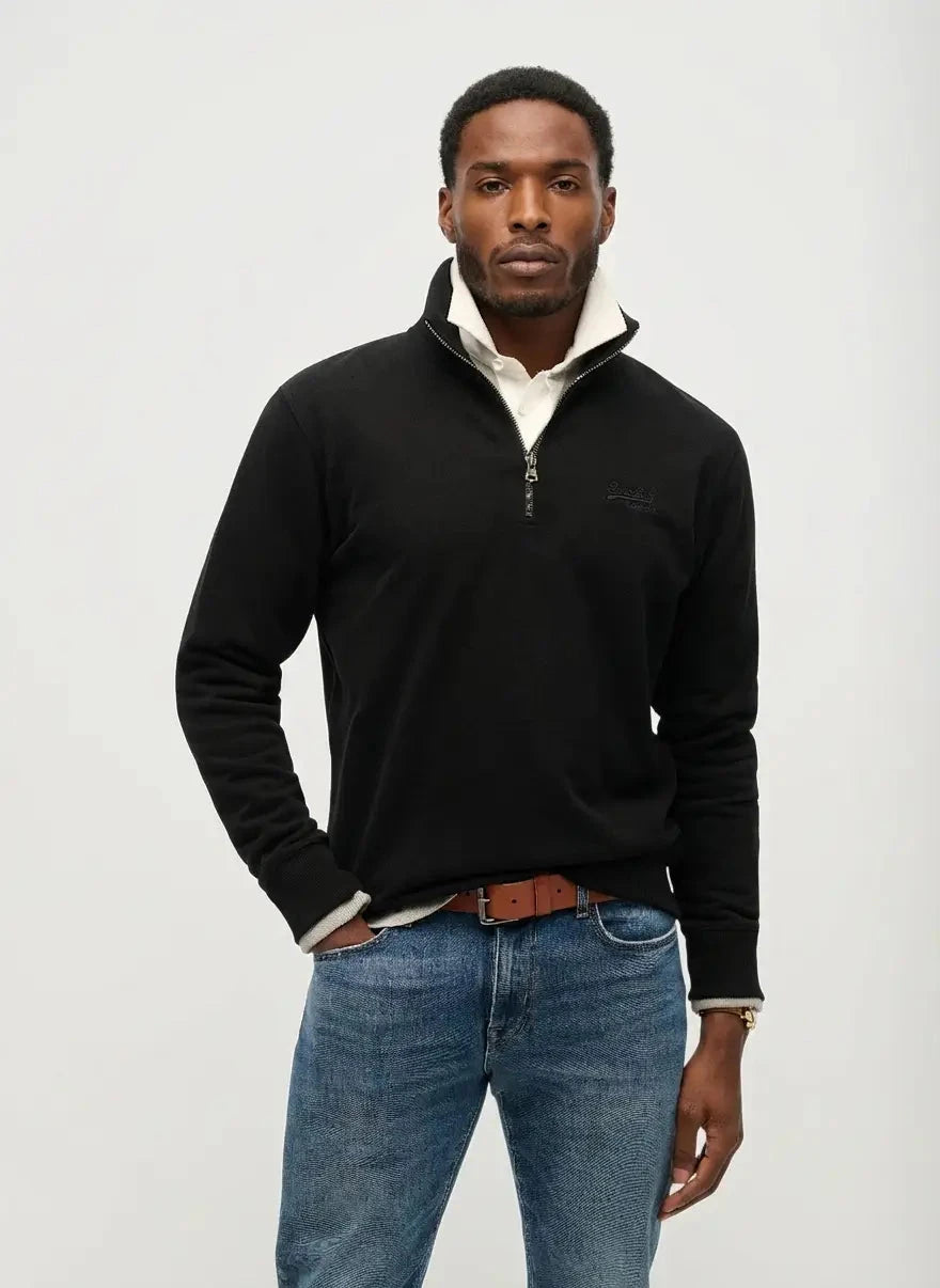 Superdry Henley Sweatshirt Black - Subwear