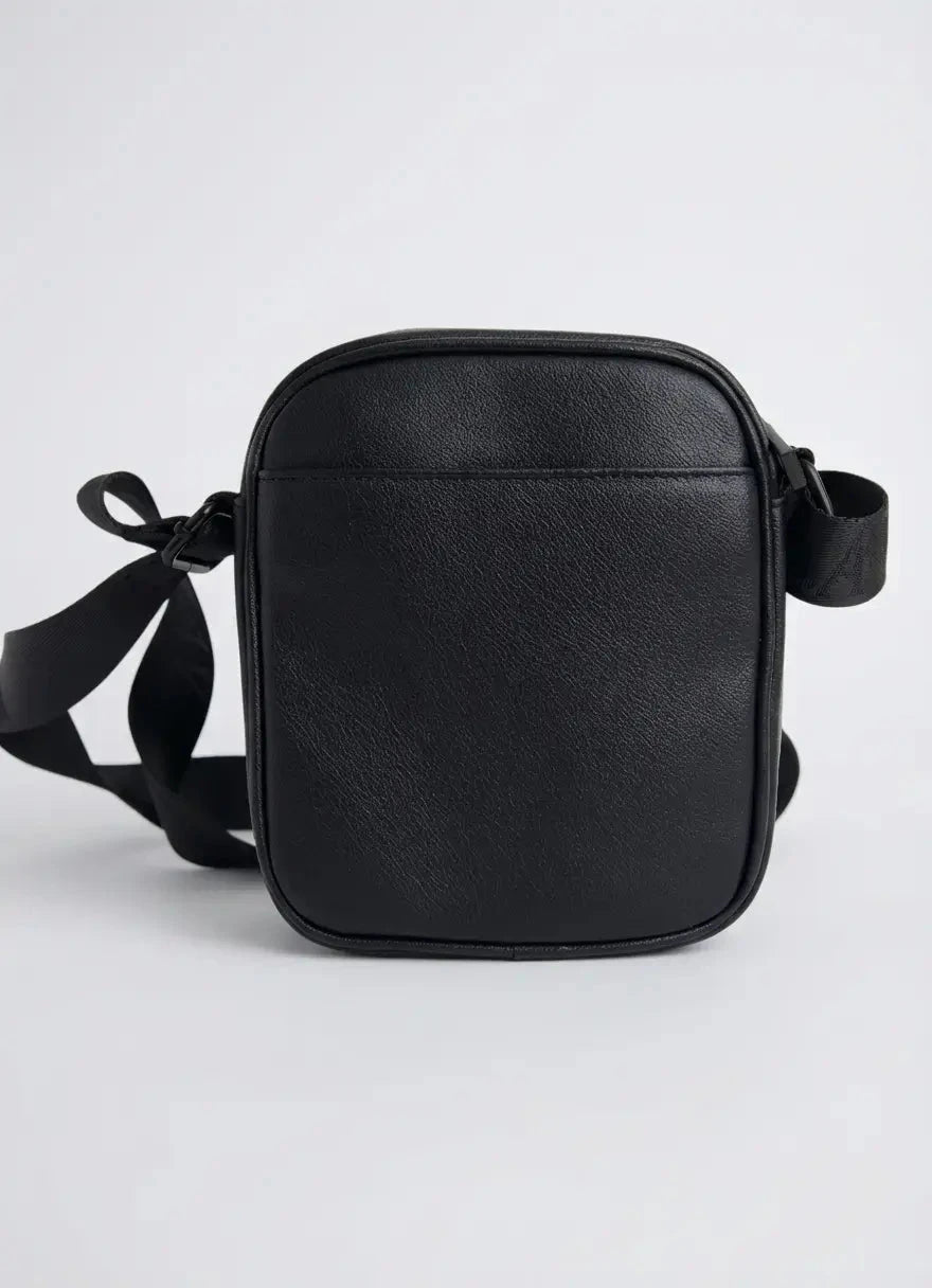 Replay Mini Front Zip Pocket Crossbody Black Bag - Subwear