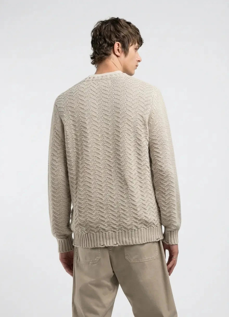 Replay Zig-Zag Brown Rice Knitwear - Subwear