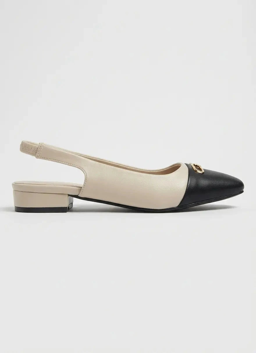 Polo Toe Cap OffWhite Slingback - Subwear