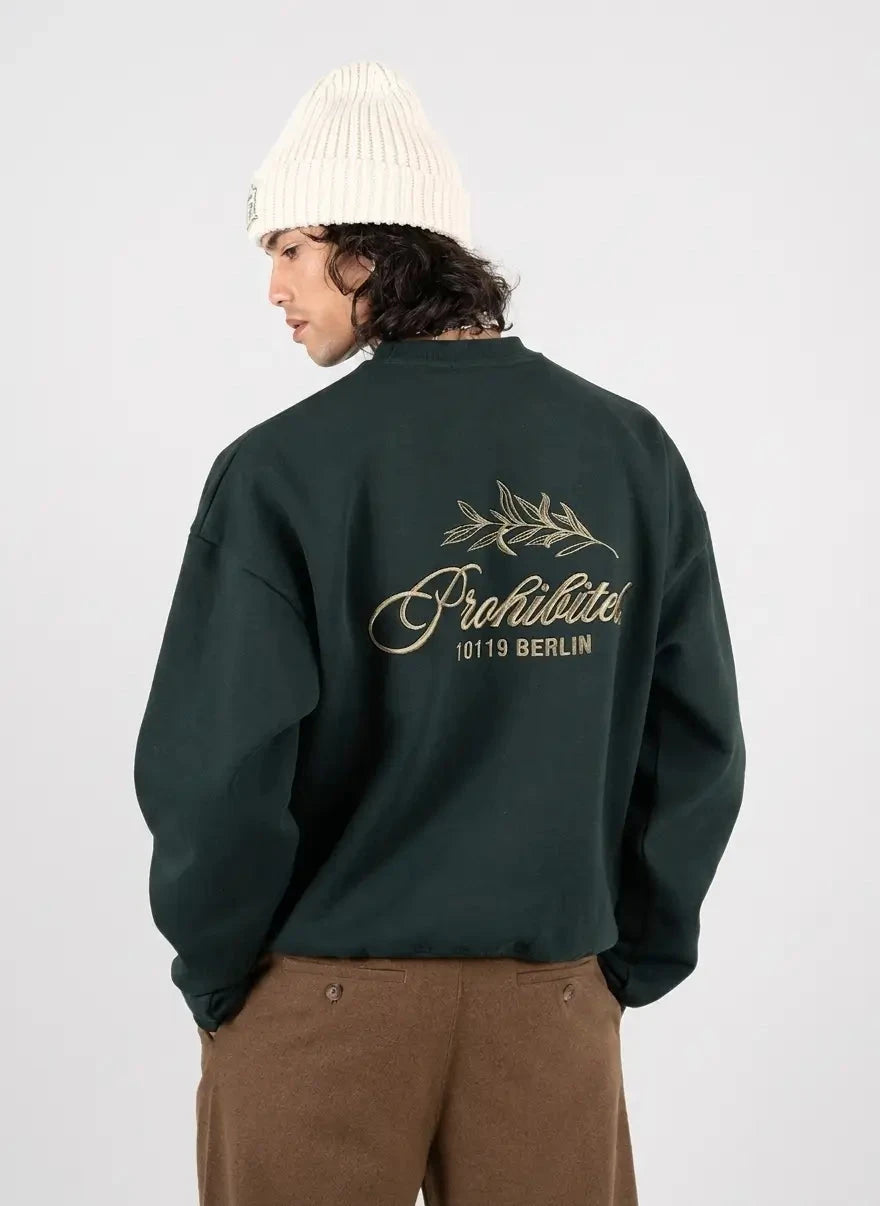 Prohibited Leaf Green Crew Neck Sweatshirt - Subwear