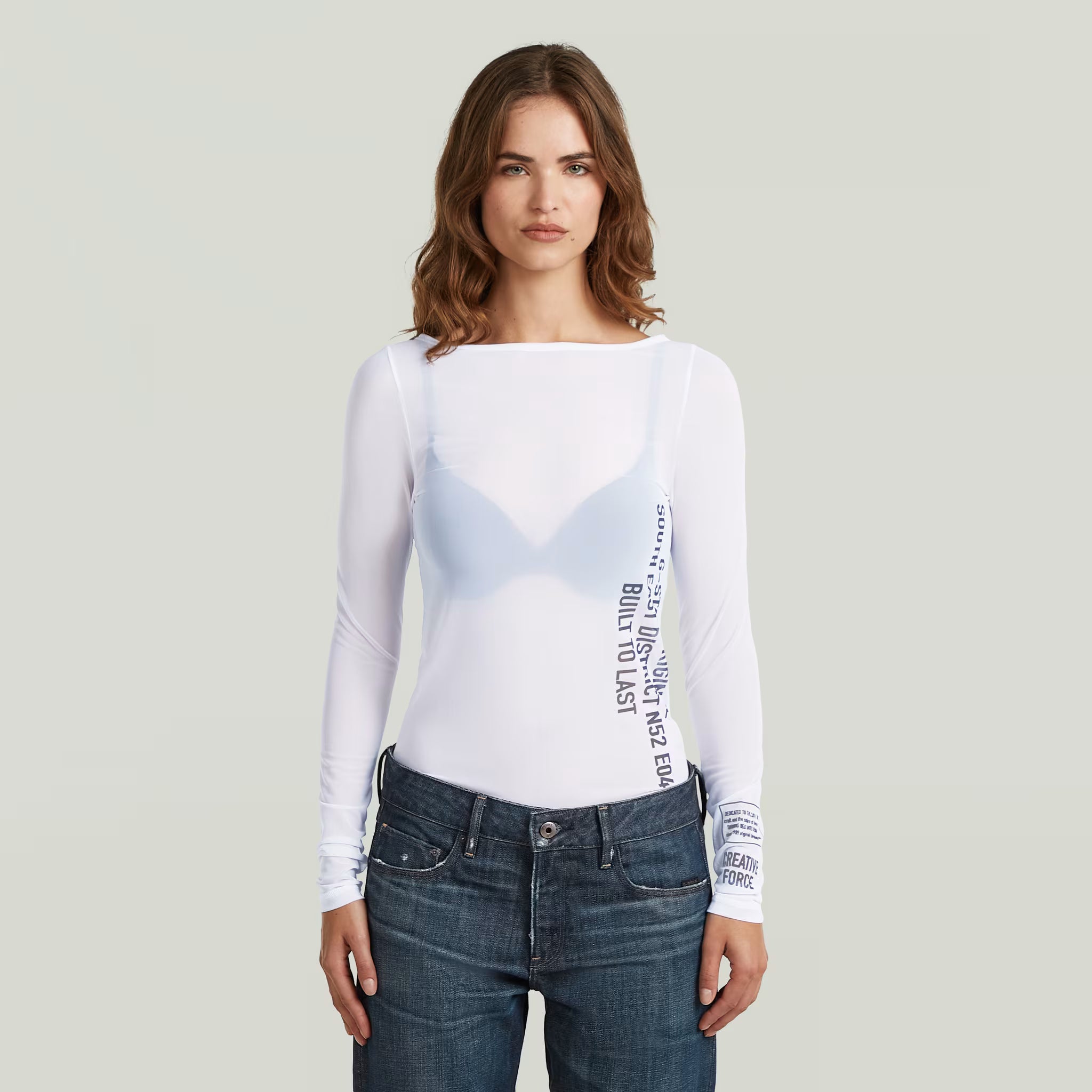 G-Star RAW Stencil Boat Slim White T-Shirt - Subwear
