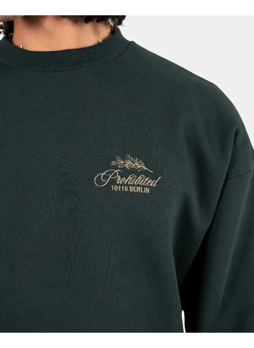 Prohibited Leaf Green Crew Neck Sweatshirt - Subwear