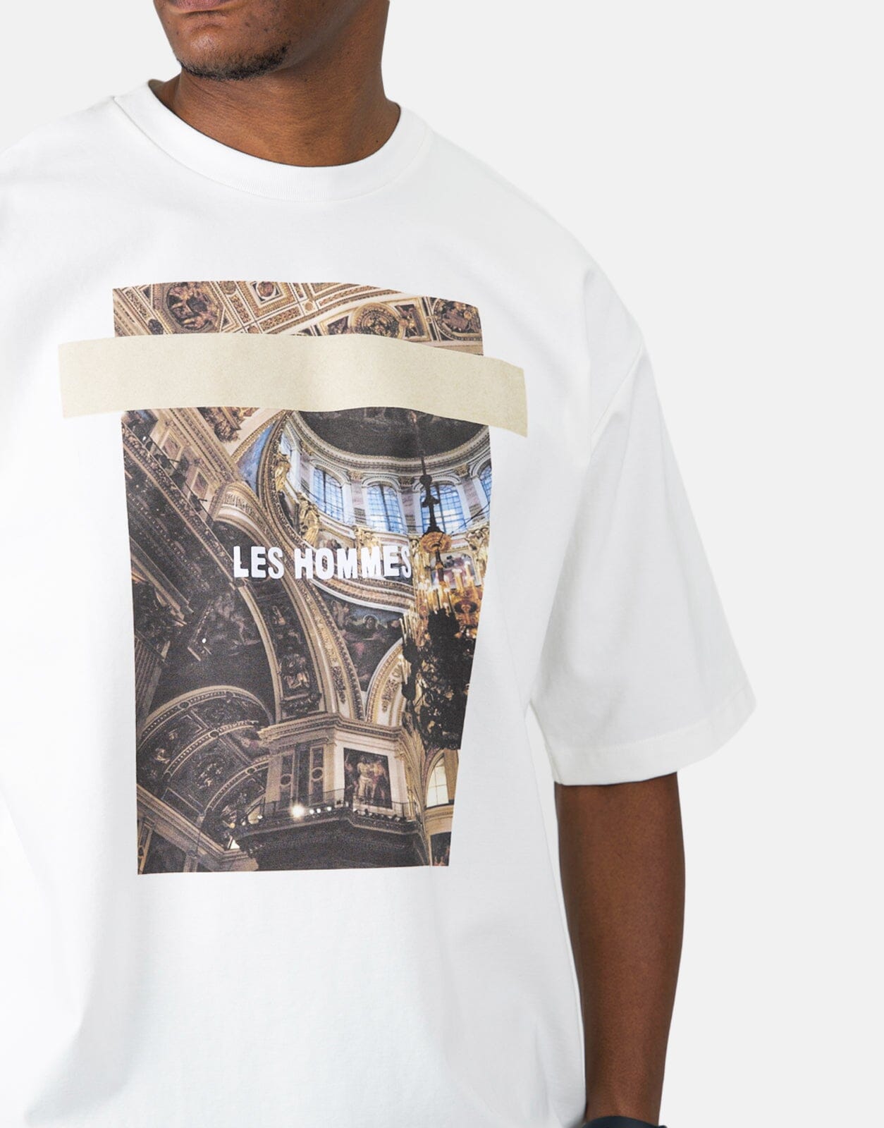 Les Homme Cathedral Print Oversized White T-Shirt - Subwear