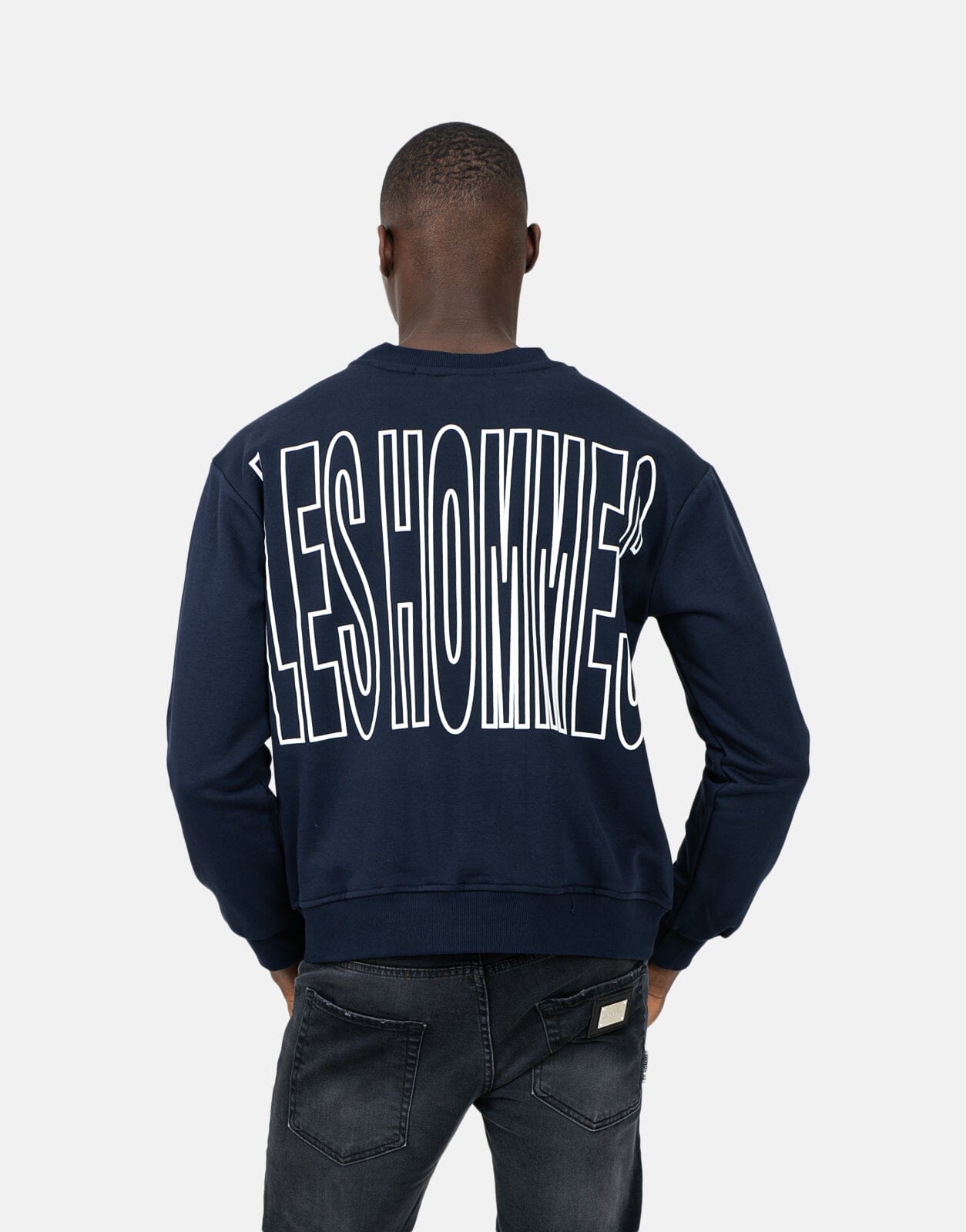 Les Hommes Back Font Blue Sweatshirt - Subwear