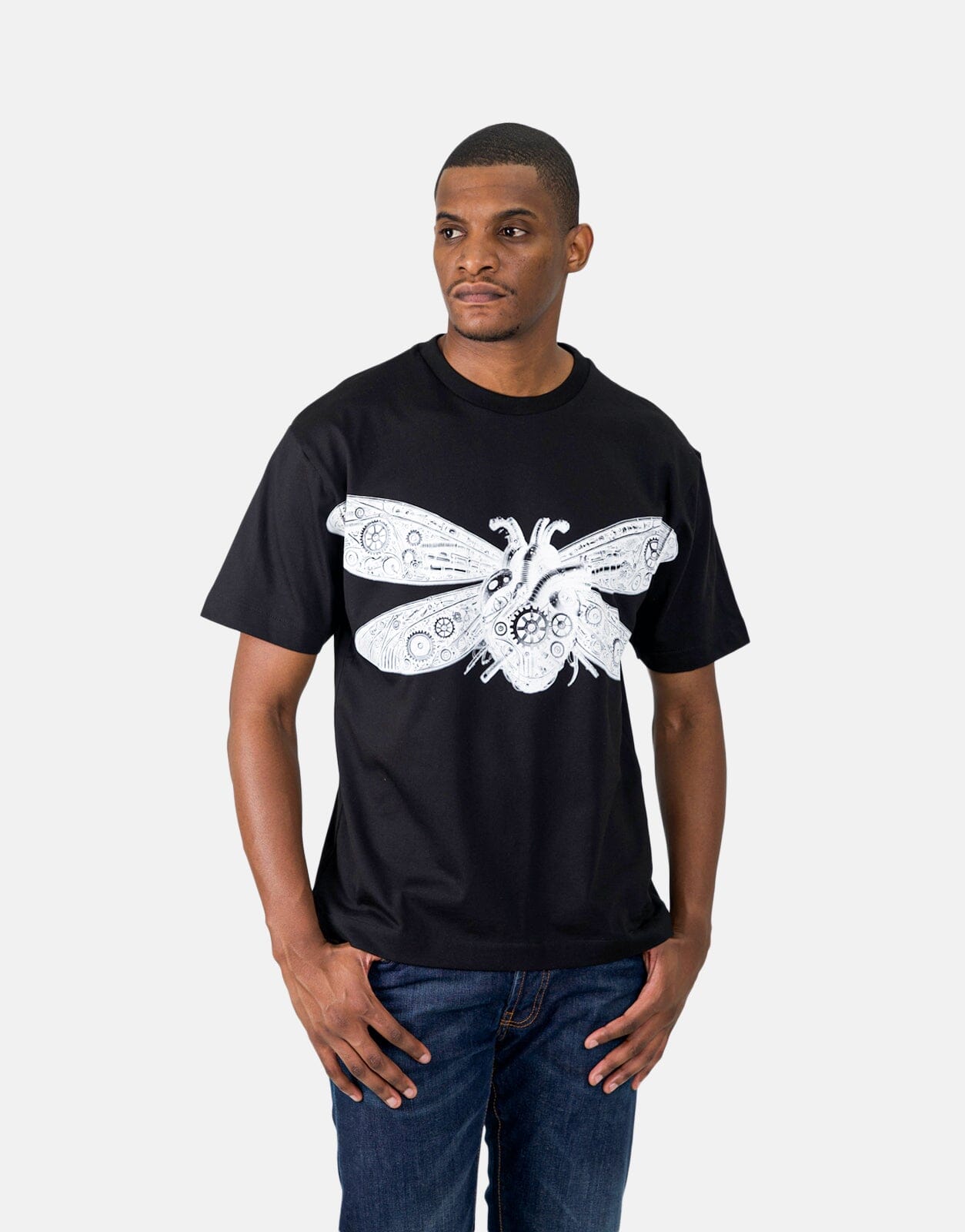 Les Hommes Black Label Dragonfly Black T-Shirt - Subwear