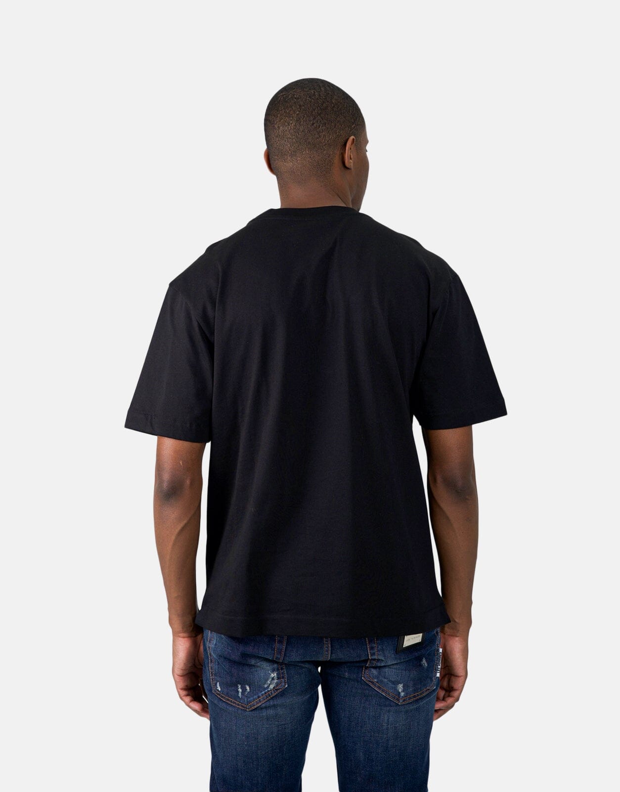 Les Hommes Black Label Paillettes Black T-Shirt - Subwear