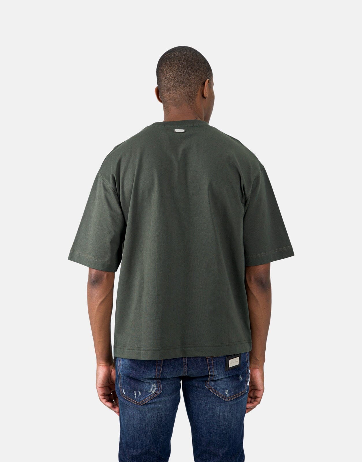 Les Hommes Bottom Print Mil Green T-Shirt - Subwear