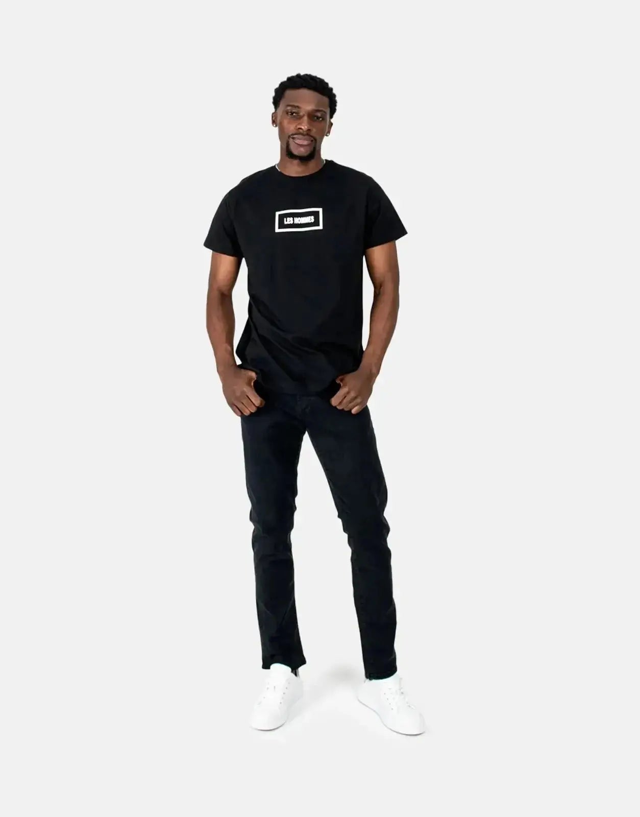 Les Hommes Box Print Black T-Shirt - Subwear