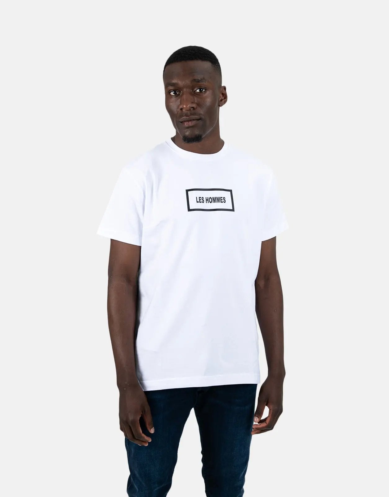 Les Hommes Box Print White T-Shirt - Subwear
