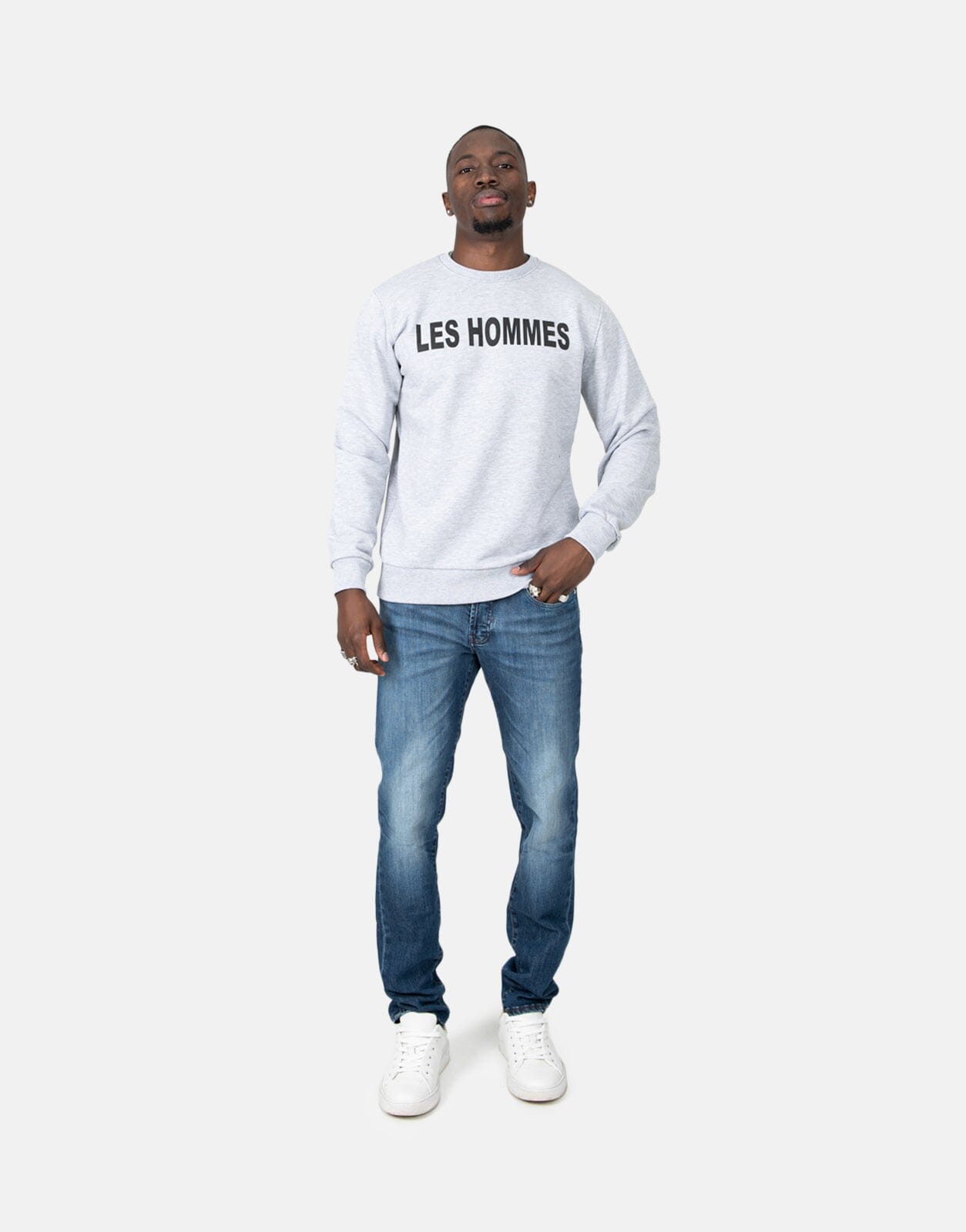 Les Hommes Chest Font Grey Sweatshirt - Subwear