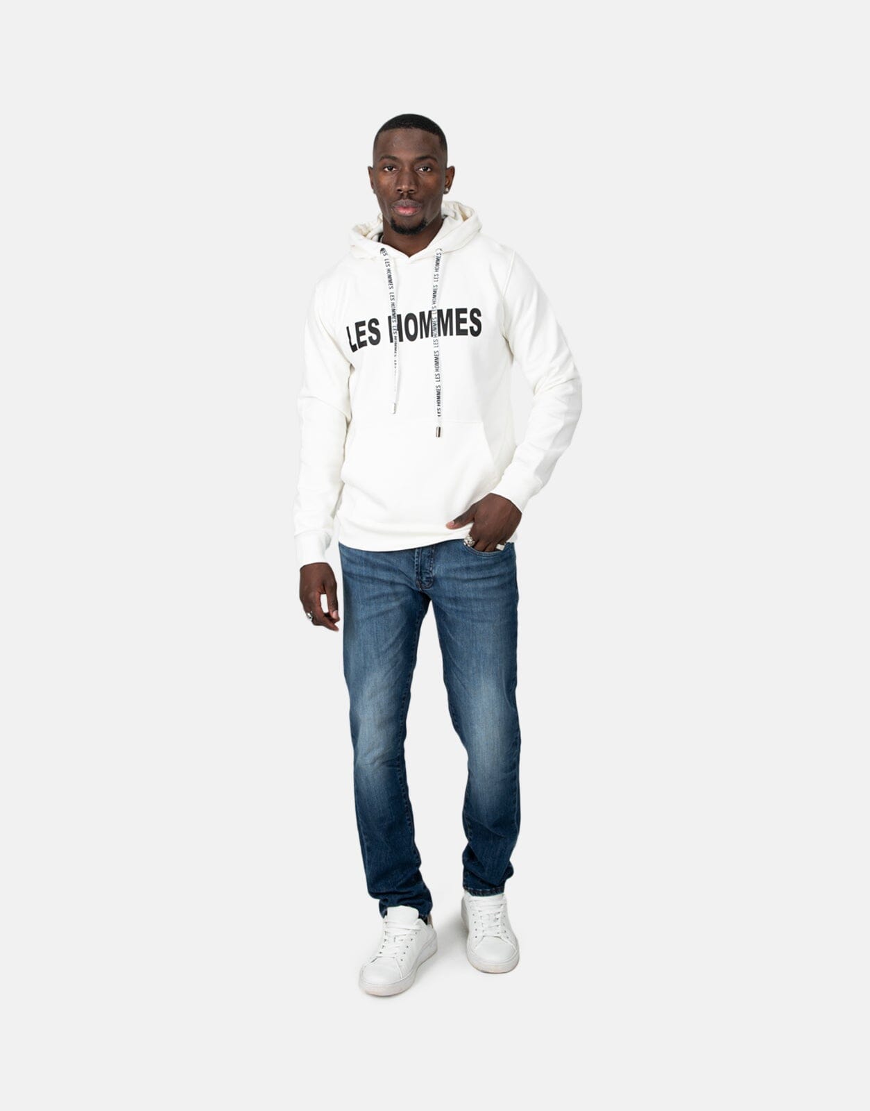 Les Hommes Chest Font White Sweatshirt - Subwear