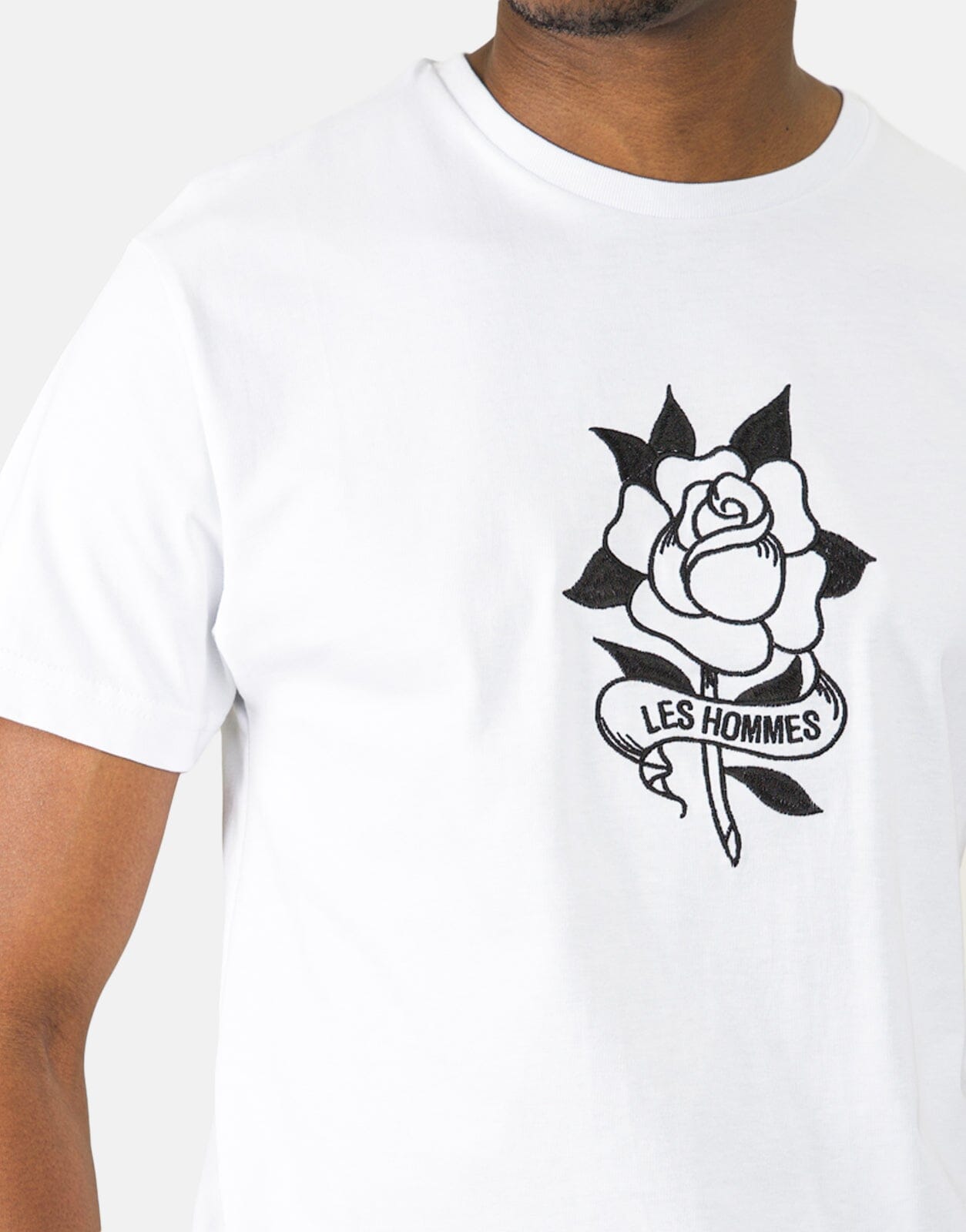 Les Hommes Embroidery White T-Shirt - Subwear