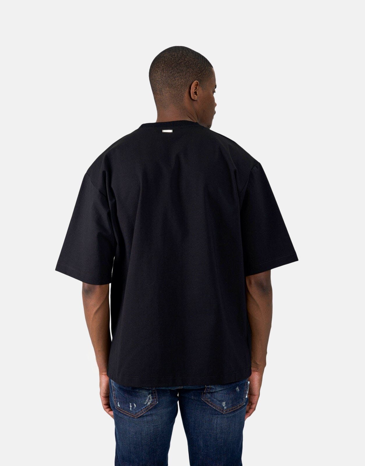 Les Hommes Glitter Logo Black T-Shirt - Subwear