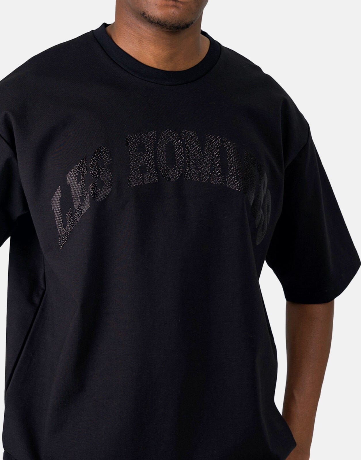 Les Hommes Glitter Logo Black T-Shirt - Subwear