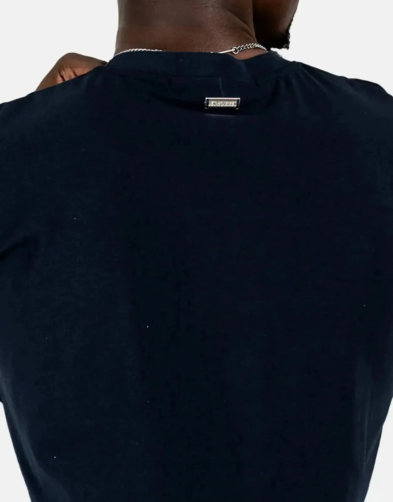 Les Hommes Glitter Print Navy T-Shirt - Subwear