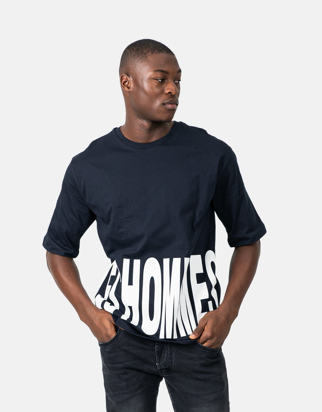 Les Hommes Marco Logo Blue T-Shirt - Subwear
