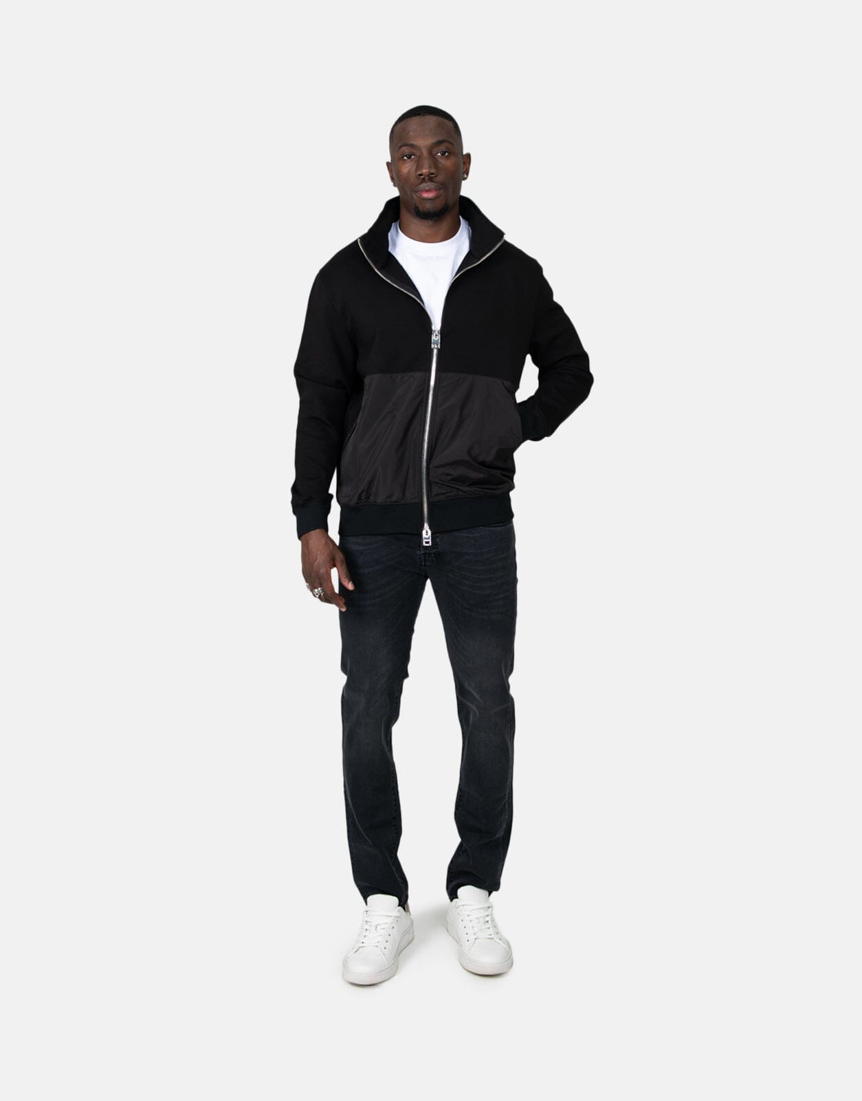 Les Hommes Nylon Black Sweatshirt - Subwear