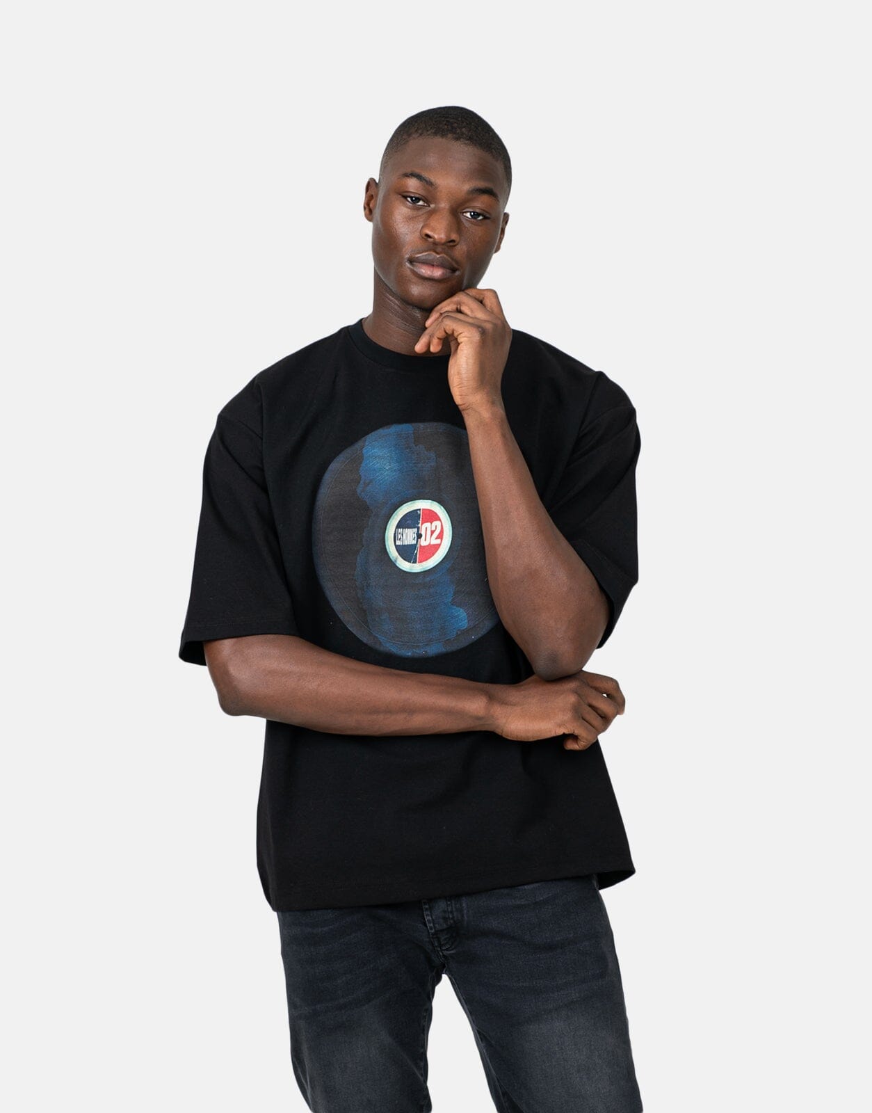 Les Hommes Over Vinyl Black T-Shirt - Subwear