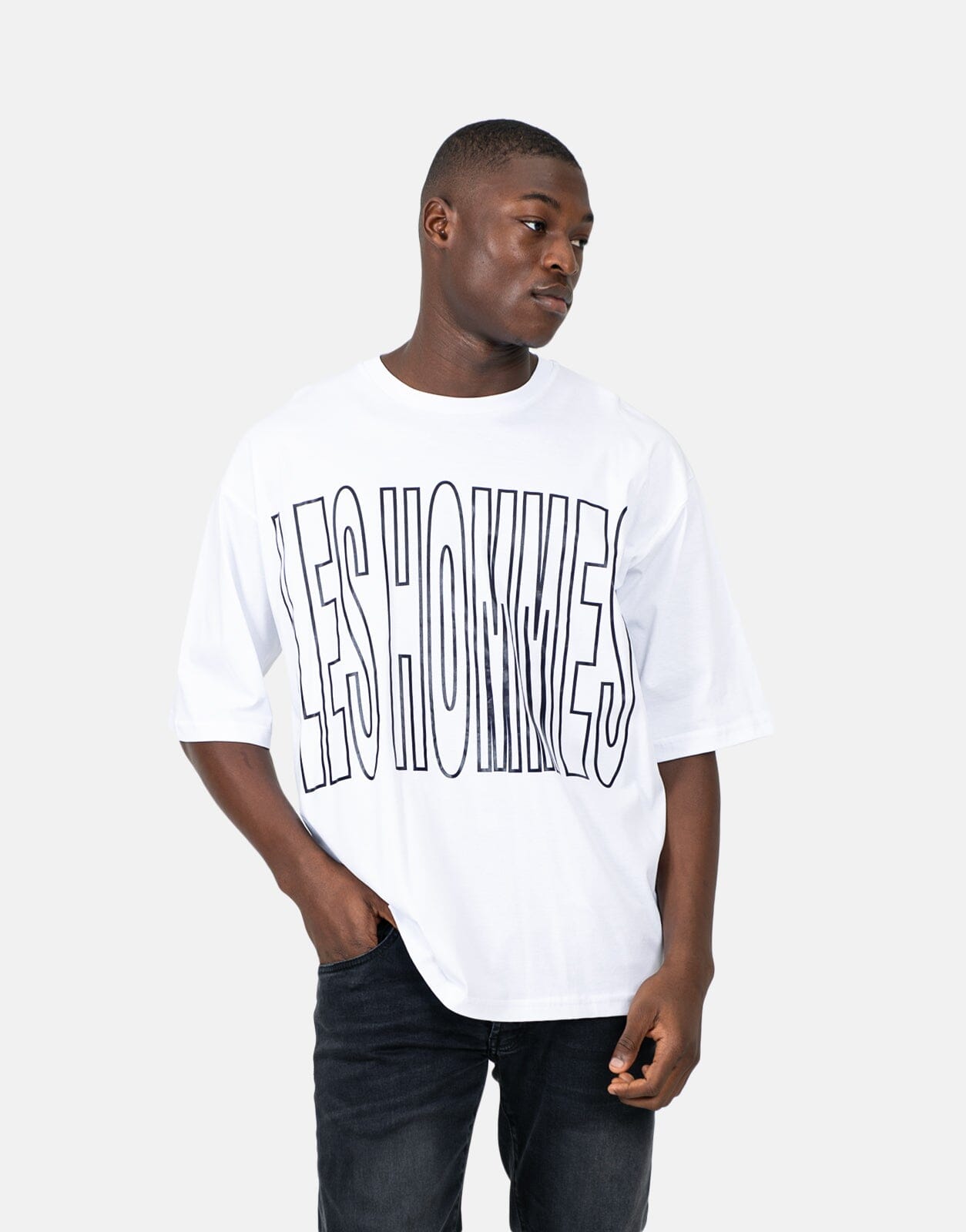 Les Hommes Overoutline White T-Shirt - Subwear