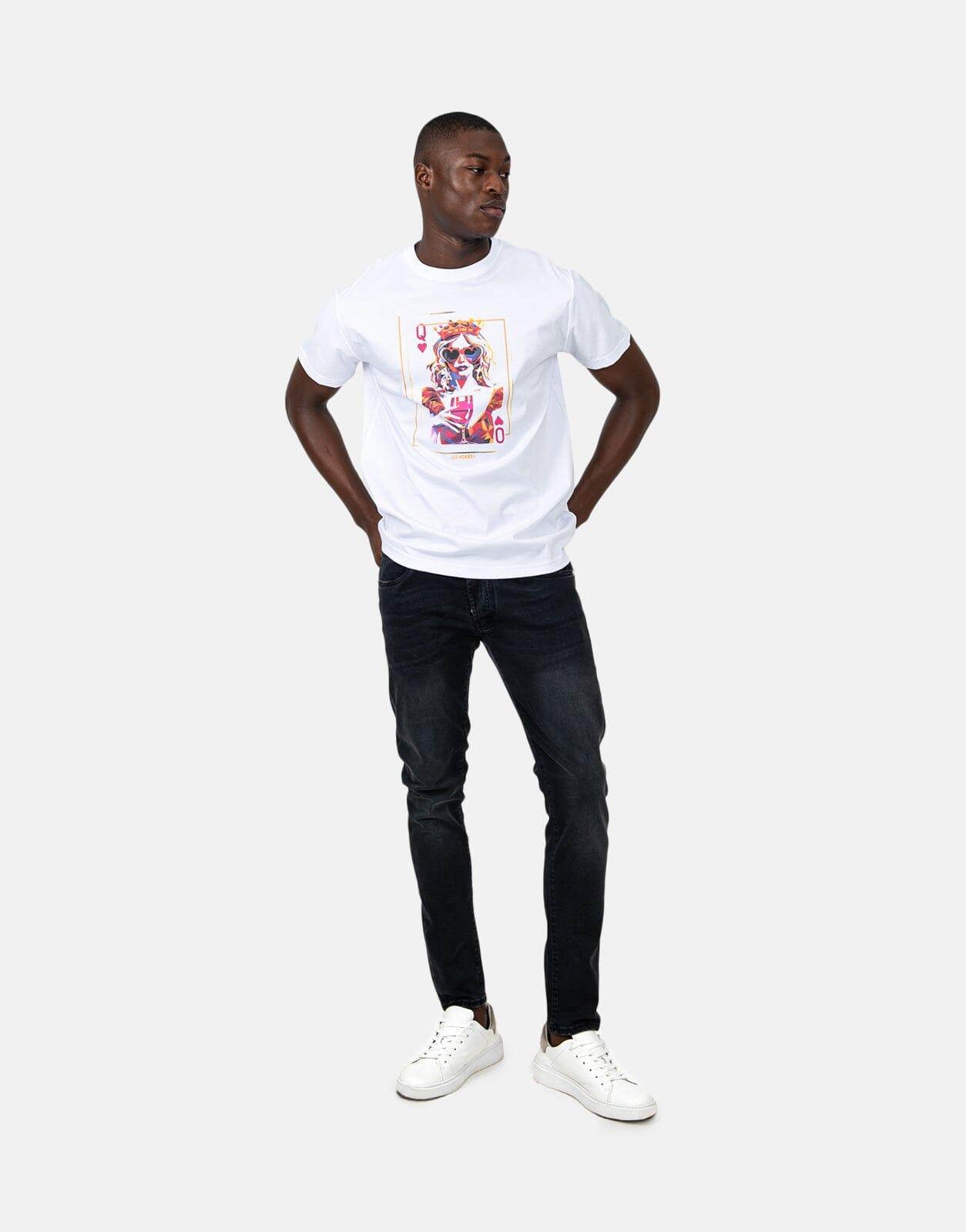 Les Hommes Queen Of Hearts White T-Shirt - Subwear