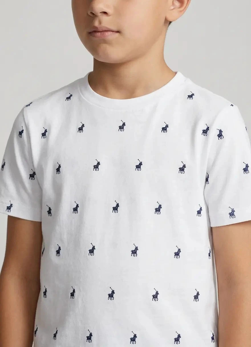 Polo Boys Sebastian Monogram White T-Shirt - Subwear