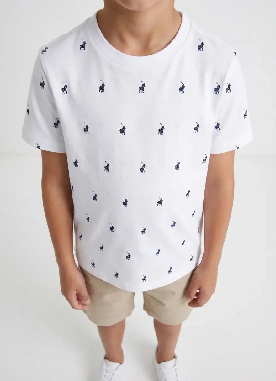 Polo Boys Sebastian Monogram White T-Shirt - Subwear