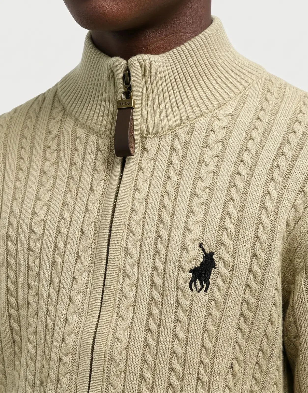 Polo Boys Simpiwe Quarter Zip Khaki Knitwear - Subwear