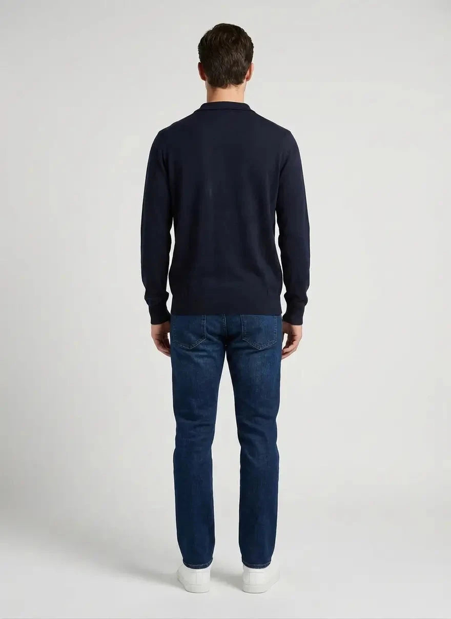 Polo Cotton LS Knitwear Navy Golfer - Subwear