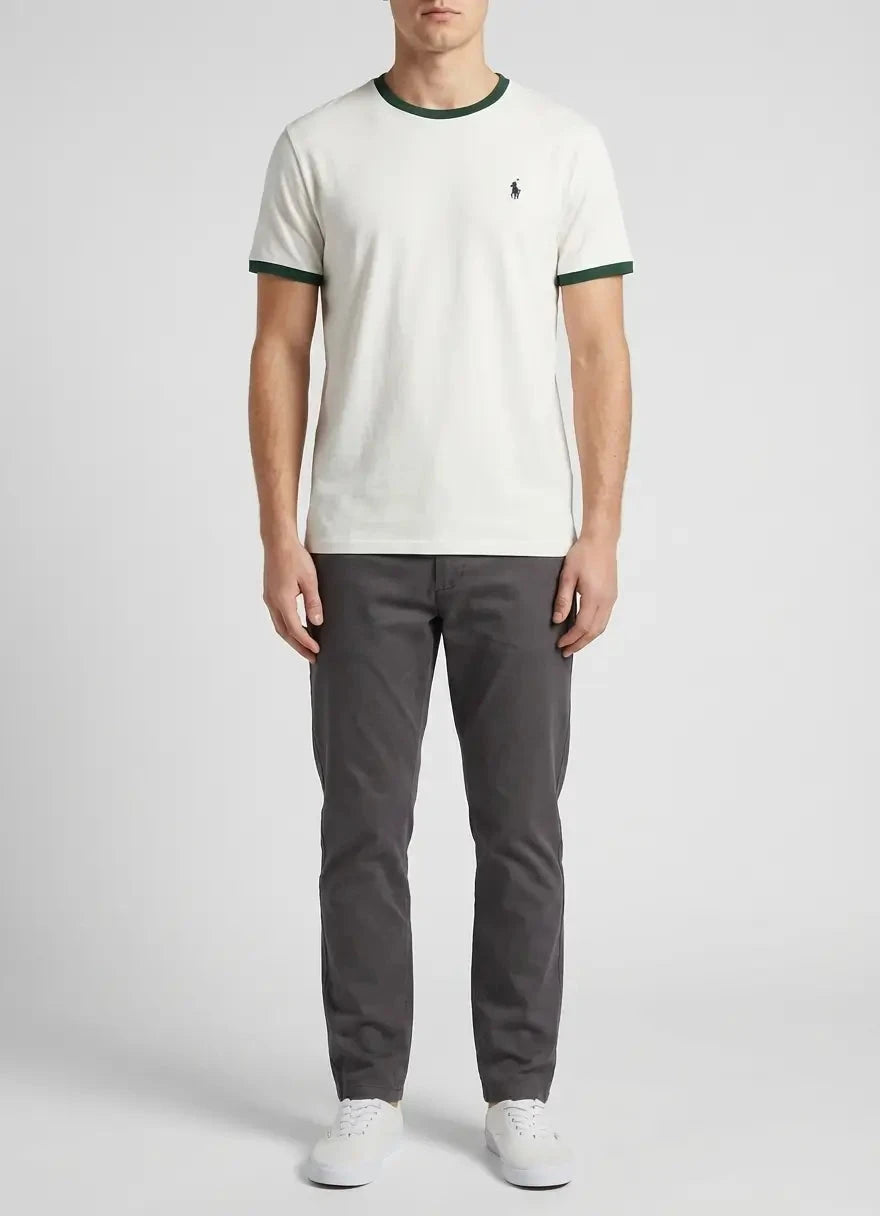 Polo Crew Neck Cuffed White T-Shirt - Subwear