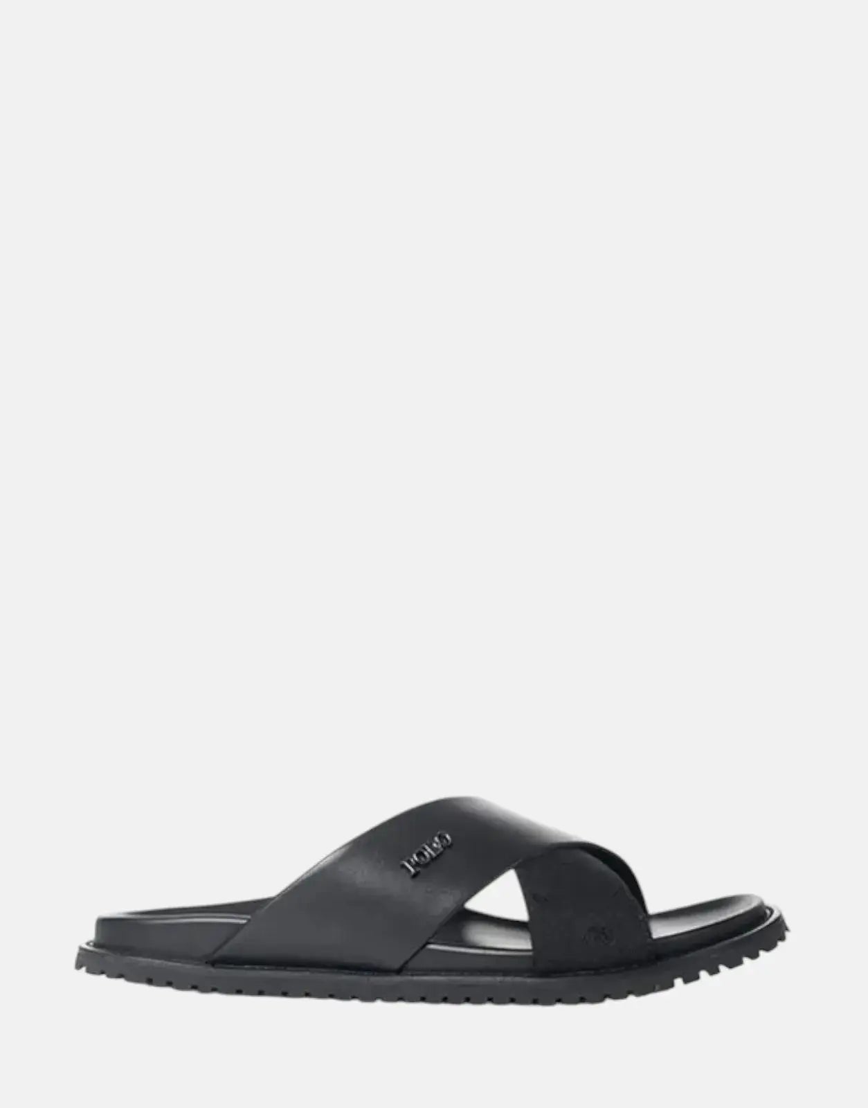 Polo Cross Strap Jacquard Black Sandals - Subwear