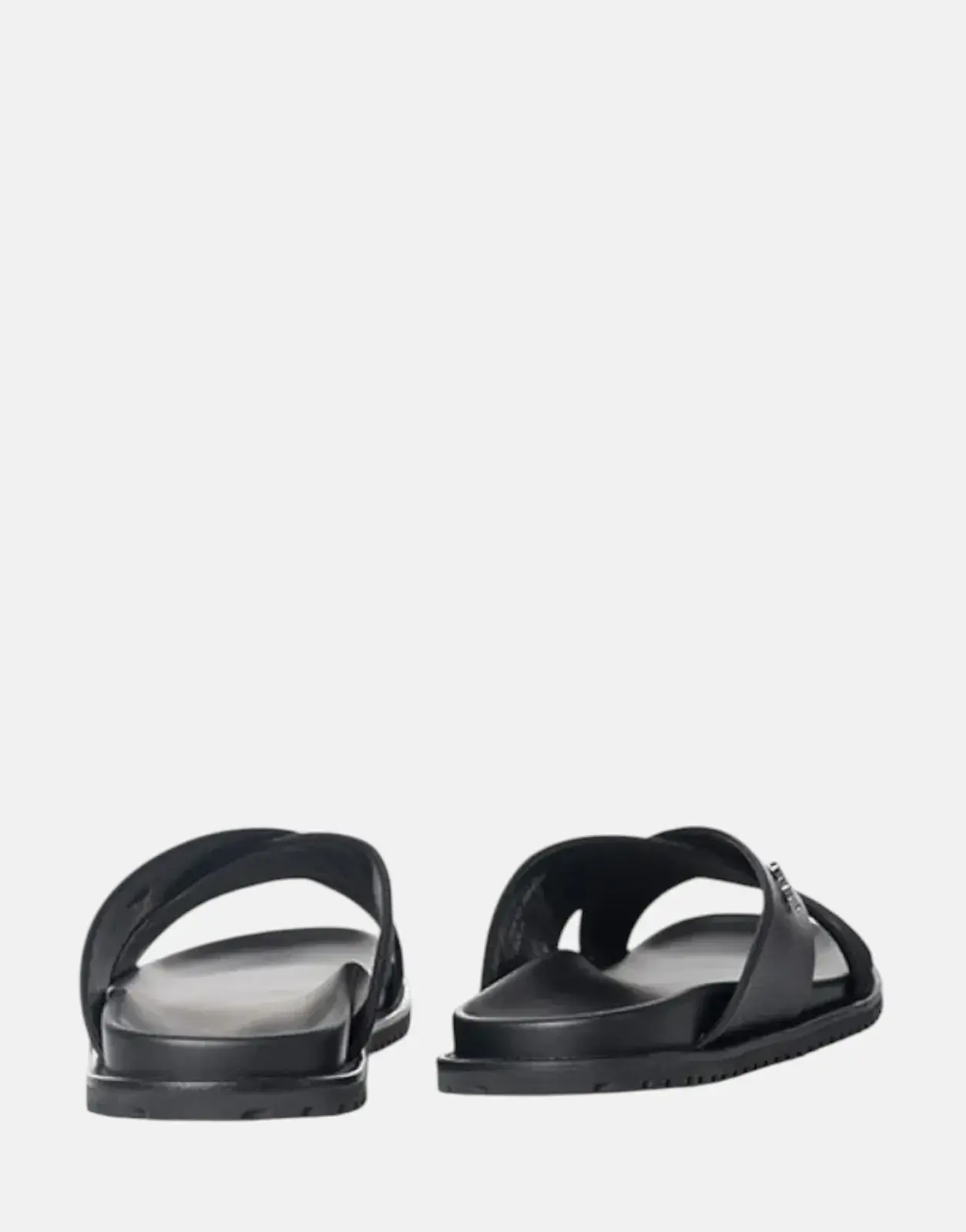 Polo Cross Strap Jacquard Black Sandals - Subwear