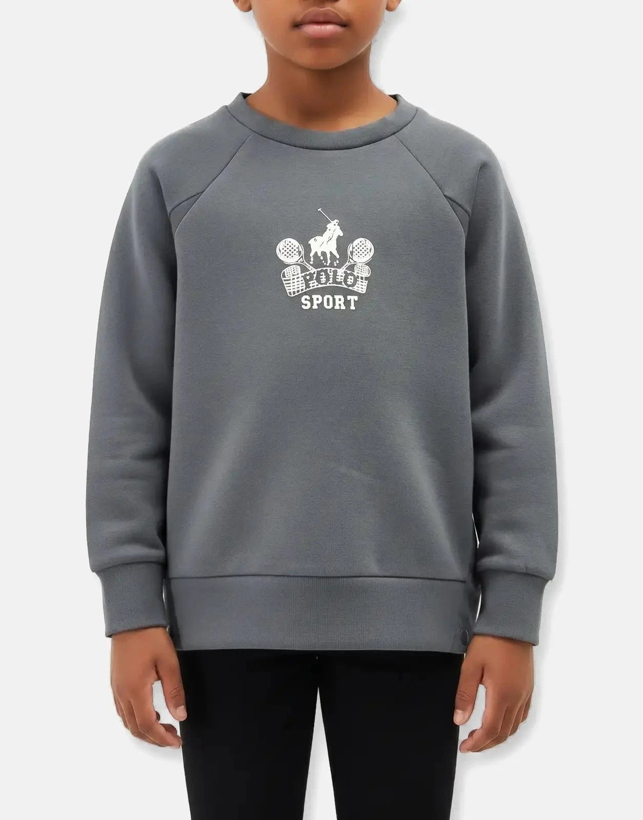 Polo Girls Asha Sports Gunmetal Sweatshirt - Subwear
