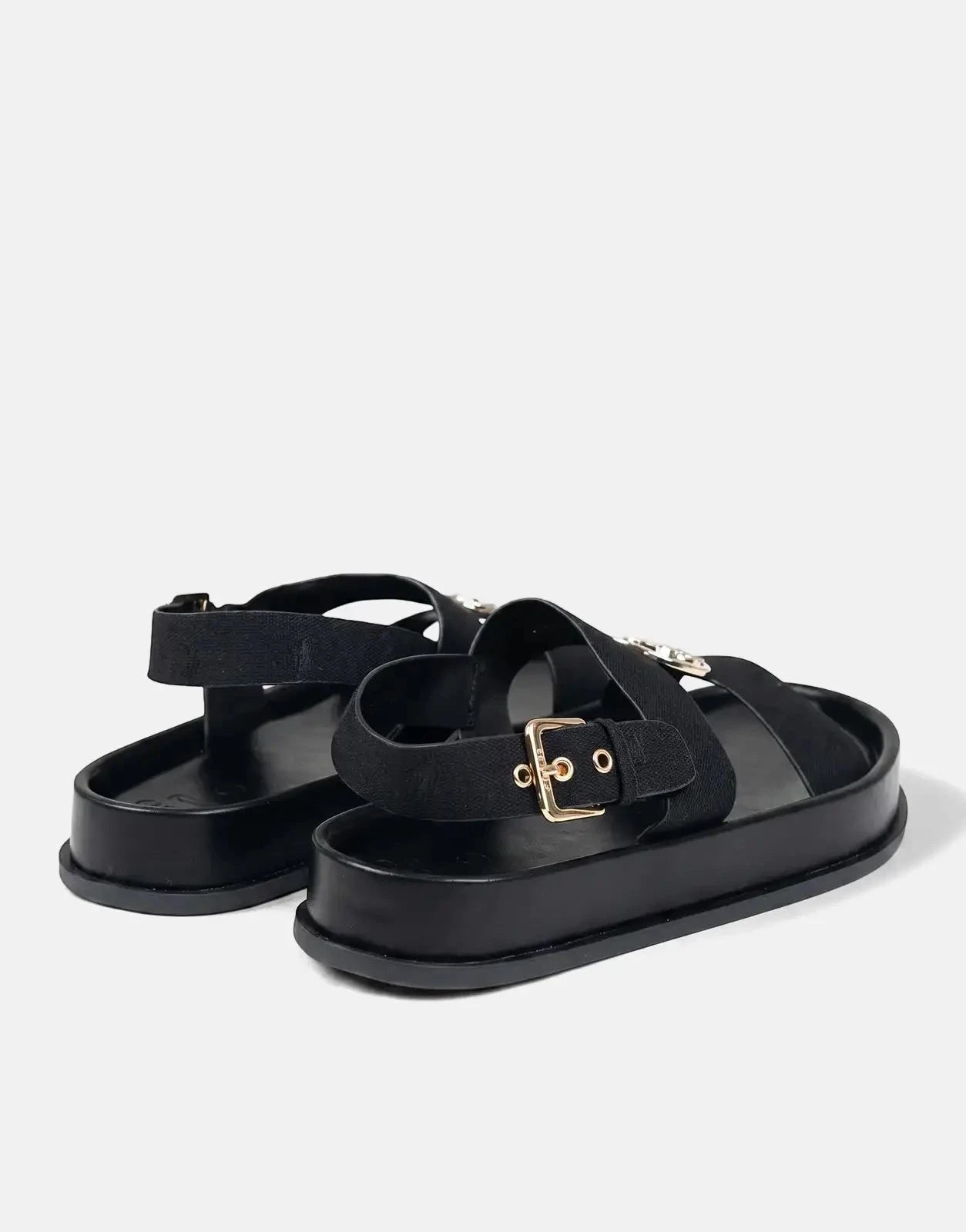 Polo Jacquard Moulded Trim Black Sandal - Subwear