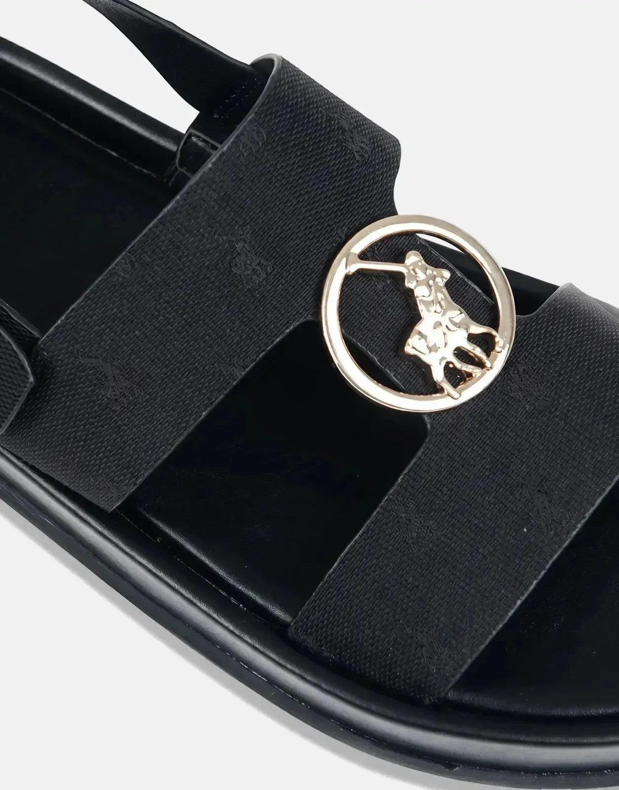 Polo Jacquard Moulded Trim Black Sandal - Subwear