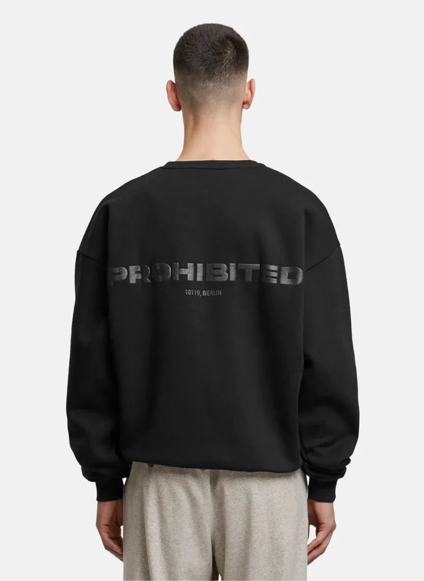 Prohibited 10119 Crew Neck Black Sweatshirt - Subwear