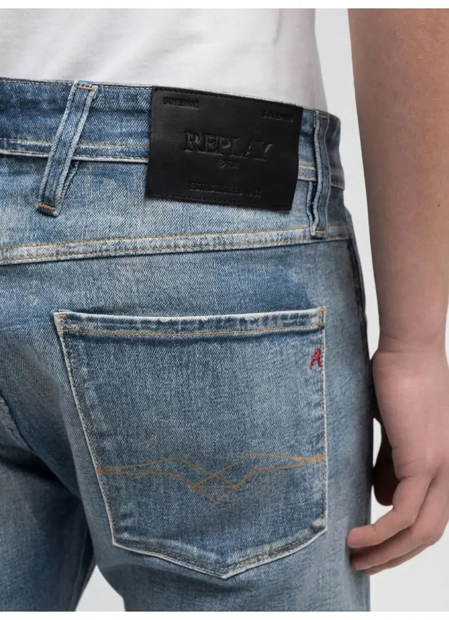 Replay Anbass Slim-Fit Medium Blue Jeans - Subwear
