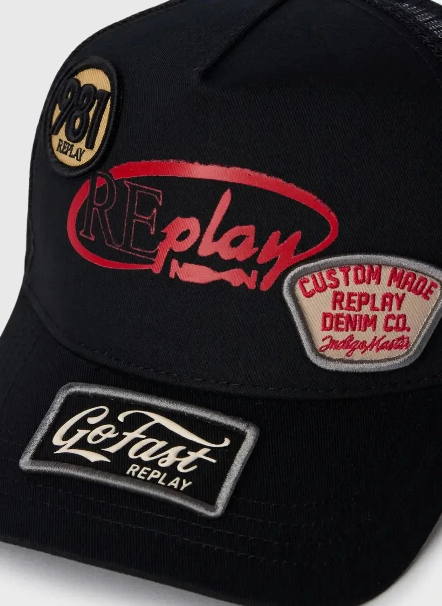 Replay Badge Black Cap - Subwear