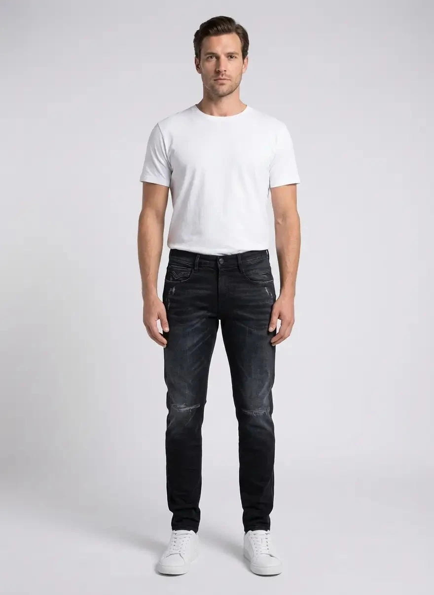 Replay Bronny Rip & Repair Black Delave Jeans - Subwear