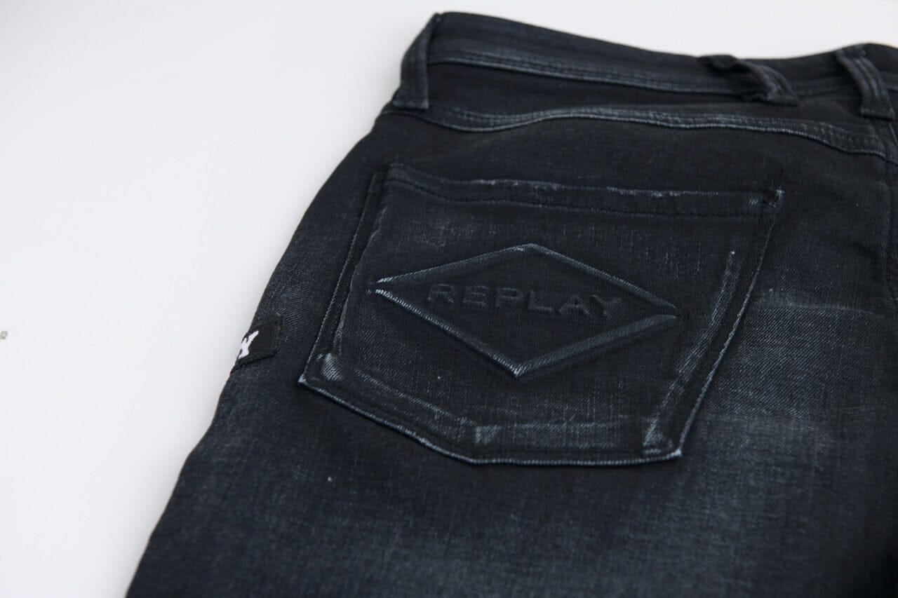 Replay Bronny Rip & Repair Black Delave Jeans - Subwear